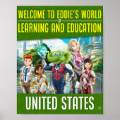 Welkom in Eddie's wereld van leren en onderwijs Poster (Voorkant)