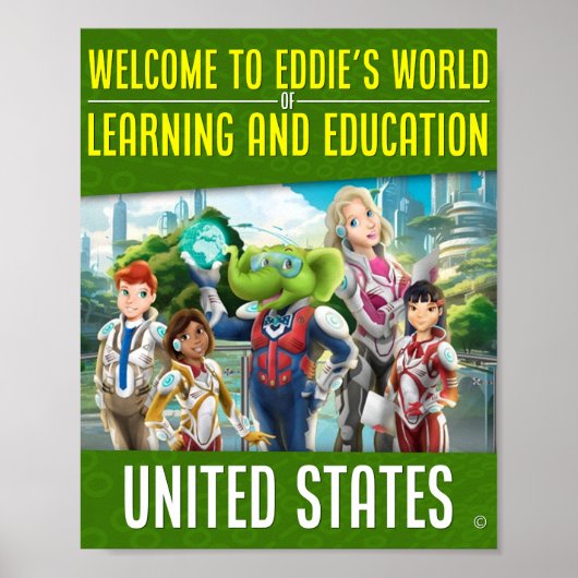 Welkom in Eddie's wereld van leren en onderwijs Poster (Voorkant)