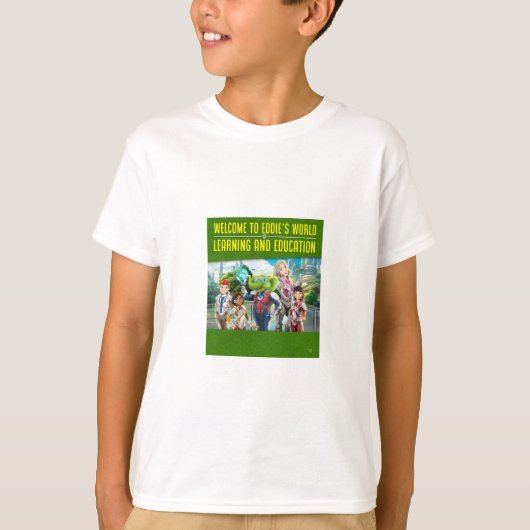 Welkom in Eddie's wereld van leren en onderwijs T-shirt (Voorkant)