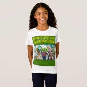 Welkom in Eddie's wereld van leren en onderwijs T-shirt (Voorkant volledig)