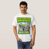 Welkom in Eddie's wereld van leren en onderwijs T-shirt (Voorkant volledig)