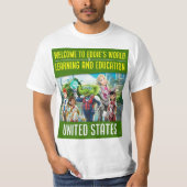 Welkom in Eddie's wereld van leren en onderwijs T-shirt (Voorkant)