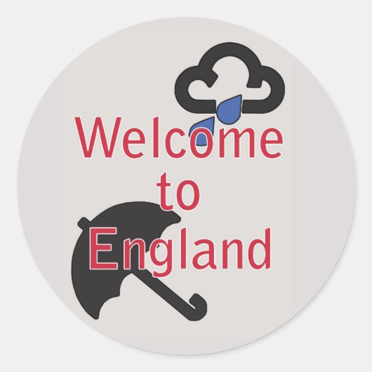 Welkom in Engeland! Ronde Sticker (Voorkant)