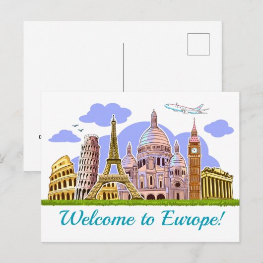 Welkom in Europa Briefkaart (Voorkant / Achterkant)