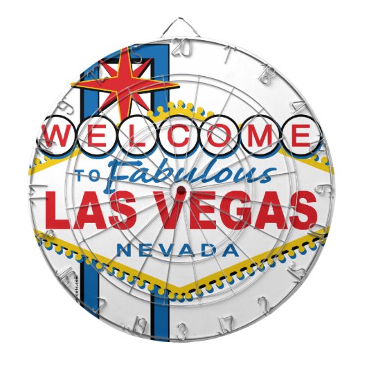 Welkom in Fabulous Las Vegas Dartbord (Voorkant)