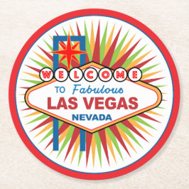 Welkom in Fabulous Las Vegas Nevada Ronde Kartonnen Onderzetter