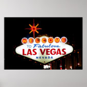 Welkom in Fabulous Las Vegas Nevada SIgn Night Poster (Voorkant)