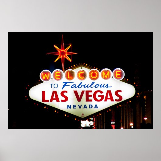 Welkom in Fabulous Las Vegas Nevada SIgn Night Poster (Voorkant)