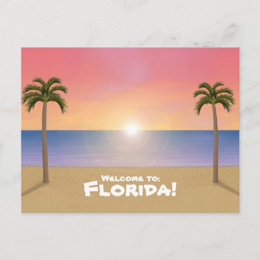 Welkom in Florida: Beach Scene Briefkaart (Voorkant)