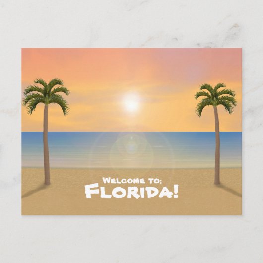 Welkom in Florida: Beach Scene Briefkaart (Voorkant)