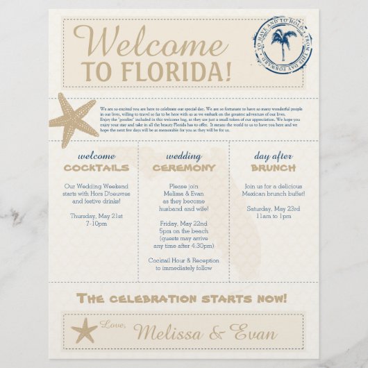 Welkom in Florida, Cream & Blue Starfish (Voorkant)