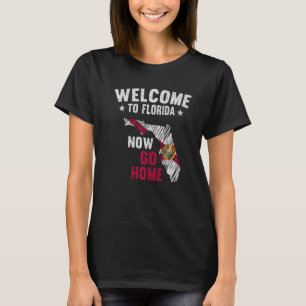 Welkom in Florida Ga nu naar Home Florida Map Flag T-shirt
