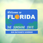 Welkom in Florida Jouw tekst Raamsticker (Vel 3)