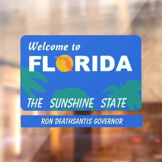 Welkom in Florida Jouw tekst Raamsticker (Vel 2)