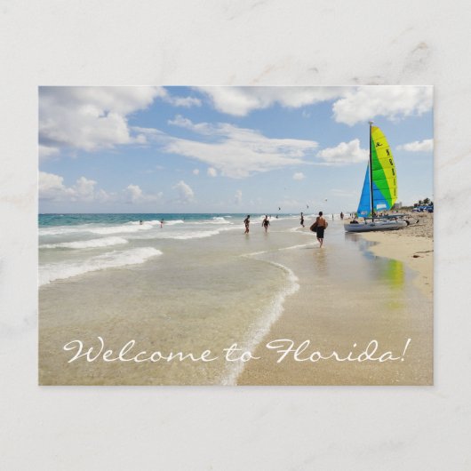 Welkom in Florida/oceaan en strand Briefkaart (Voorkant)