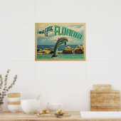 Welkom in Florida Poster Dolphin Vintage Travel (Keuken)