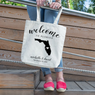 Welkom in Florida   State Silhouette Wedding Tote Bag
