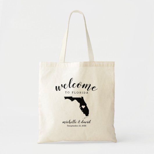 Welkom in Florida | State Silhouette Wedding Tote Bag (Voorkant)