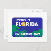 Welkom in Florida - USA Road Sign Briefkaart (Voorkant / Achterkant)