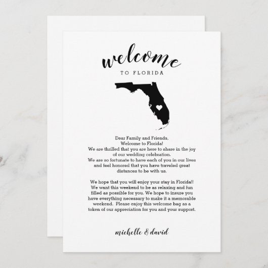 Welkom in Florida | Wedbrief en reisroute (Voorkant / Achterkant)