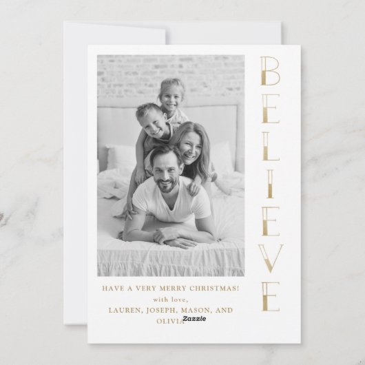 Welkom in Gold | Kerstfeestvieren met meerdere fot Feestdagenkaart (Achterkant)