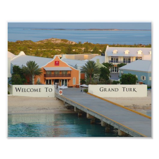 "Welkom in Grand Turk", fotografie, Caribisch gebi Foto Afdruk (Voorkant)