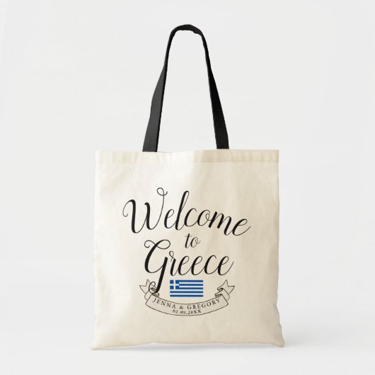 Welkom in Griekenland | Bestemming Huwelijksgunst Tote Bag (Voorkant)