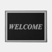 Welkom in grijs en zwart deurmat (Voorkant)