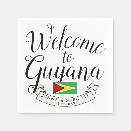 Welkom in Guyana | Aangepast bestemmingshuwelijk Servet (Voorkant)