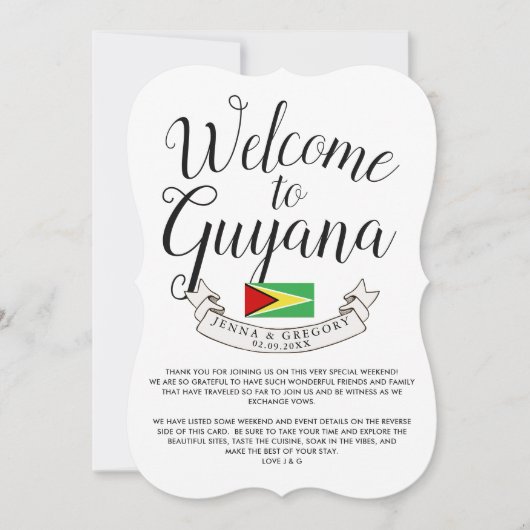 Welkom in Guyana | Bestemming Huwelijk Maatwerk Kaart (Voorkant)