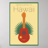 Welkom in Hawaii Ukulele Retro Poster (Voorkant)