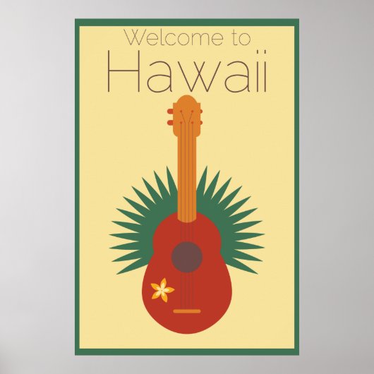 Welkom in Hawaii Ukulele Retro Poster (Voorkant)
