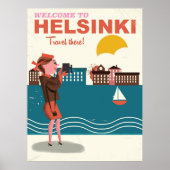 Welkom in Helsinki Finland, poster van het klassie (Voorkant)