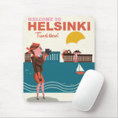 Welkom in Helsinki Finland, poster van het klassie Muismat (Met muis)