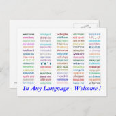 Welkom in het Briefkaart 80 talen (Voorkant / Achterkant)