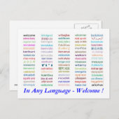 Welkom in het Briefkaart 80 talen (Voorkant / Achterkant)