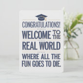 Welkom in het echte Afstuderen Kaart (Staand voorkant)