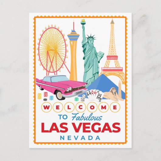 Welkom in het fantastische Las Vegas Briefkaart (Voorkant)