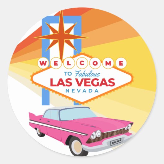Welkom in het fantastische Las Vegas Ronde Sticker (Voorkant)