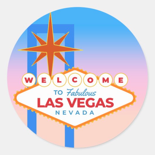 Welkom in het fantastische Las Vegas Ronde Sticker (Voorkant)