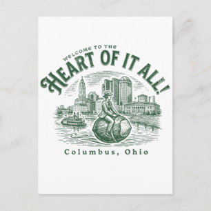 Welkom in het hart van het geheel Columbus City Oh Briefkaart