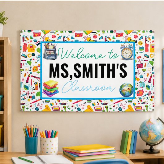 Welkom in het klaslokaal Terug naar school banner