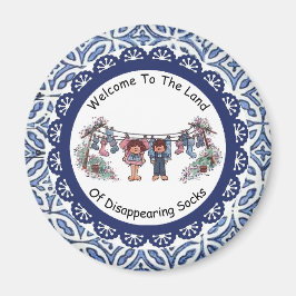 Welkom in het land van de verdwijnende Sokken magn Magneet