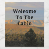 Welkom in het landschap Cabin Arizona Foto Mountai Wijn Etiket (Enkel label)