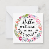 welkom in het nieuwe thuis in de buurt notitiekaartje (Voorkant)