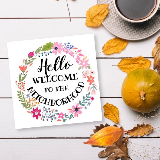 welkom in het nieuwe thuis in de buurt notitiekaartje