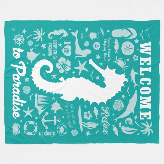 Welkom in het Paradijs Fleece Deken (Voorkant (Horizontaal))