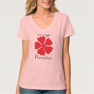 Welkom in het paradijs met tropische hibiscus t-shirt