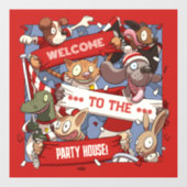 Welkom in het Partijhuis! Grappige dierenfans Raamsticker (Vel)