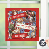 Welkom in het Partijhuis! Grappige dierenfans Raamsticker (Huis)